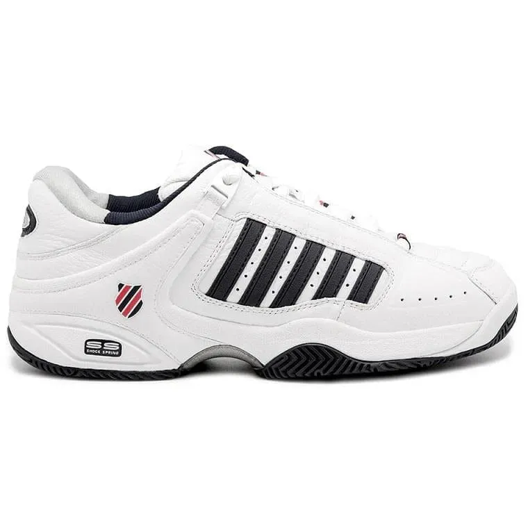 K-Swiss Defier RS Mens Tennis Shoes - White / Dress Blue / Fiery Red