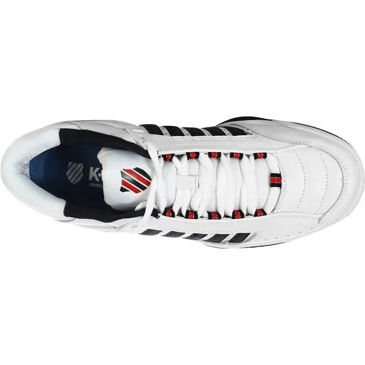 K-Swiss Defier RS Mens Tennis Shoes - White / Dress Blue / Fiery Red