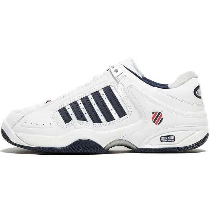 K-Swiss Defier RS Mens Tennis Shoes - White / Dress Blue / Fiery Red