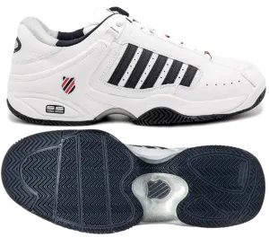 K-Swiss Defier RS Mens Tennis Shoes - White / Dress Blue / Fiery Red