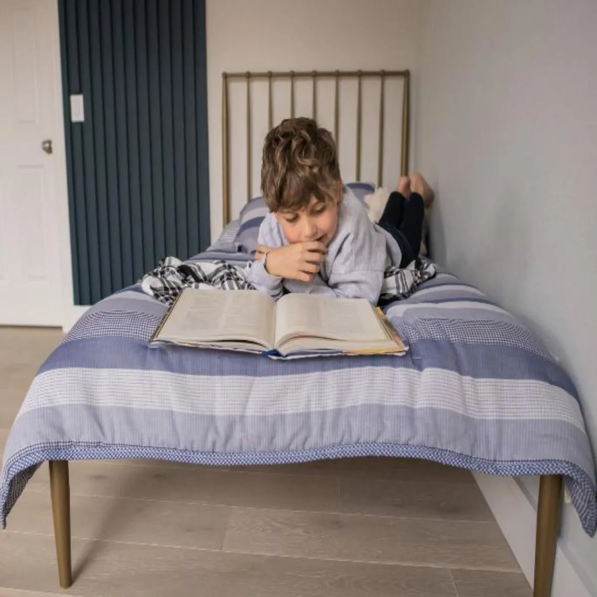 Kids Bunk Quilt & Sham - Navy Mixed Gingham