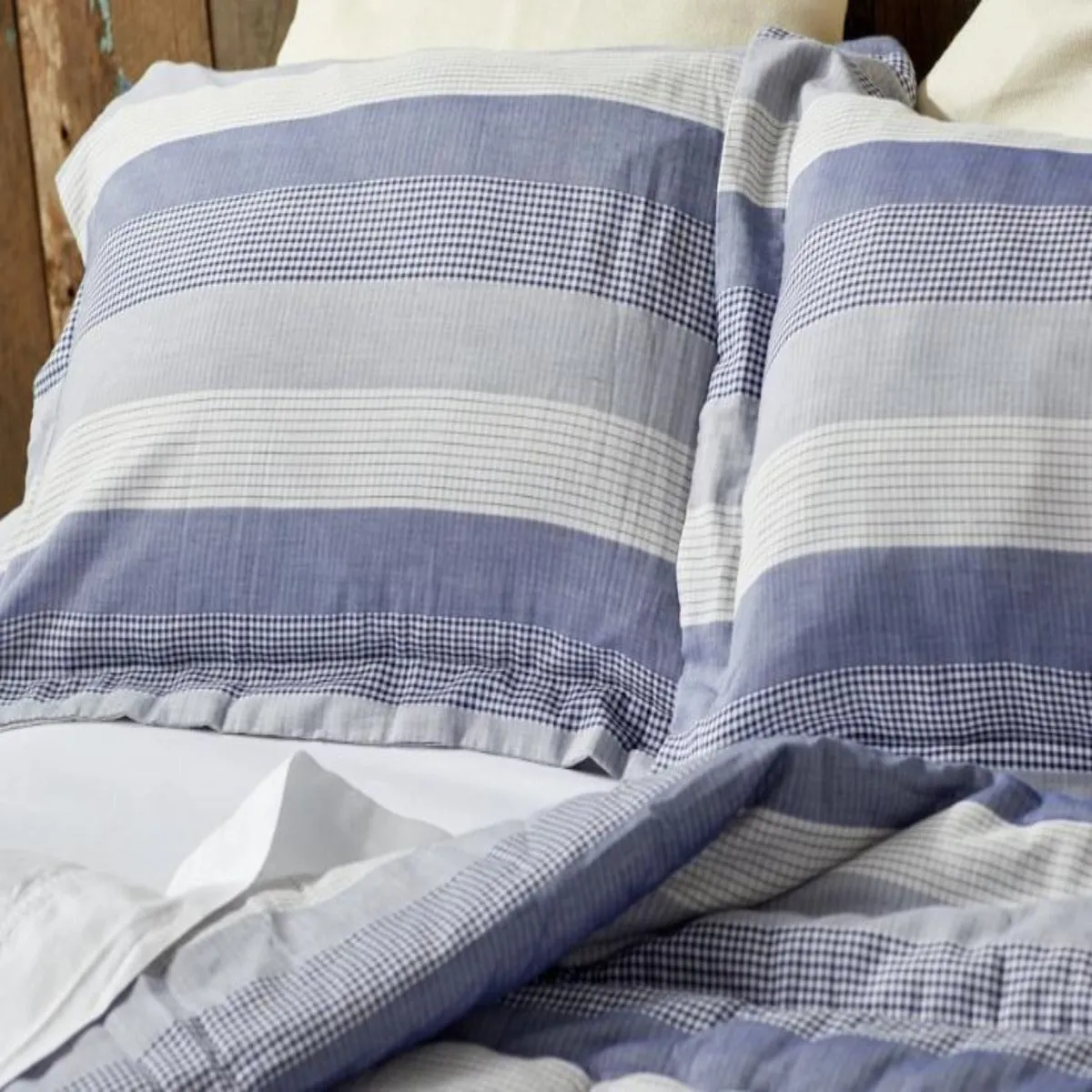 Kids Bunk Quilt & Sham - Navy Mixed Gingham