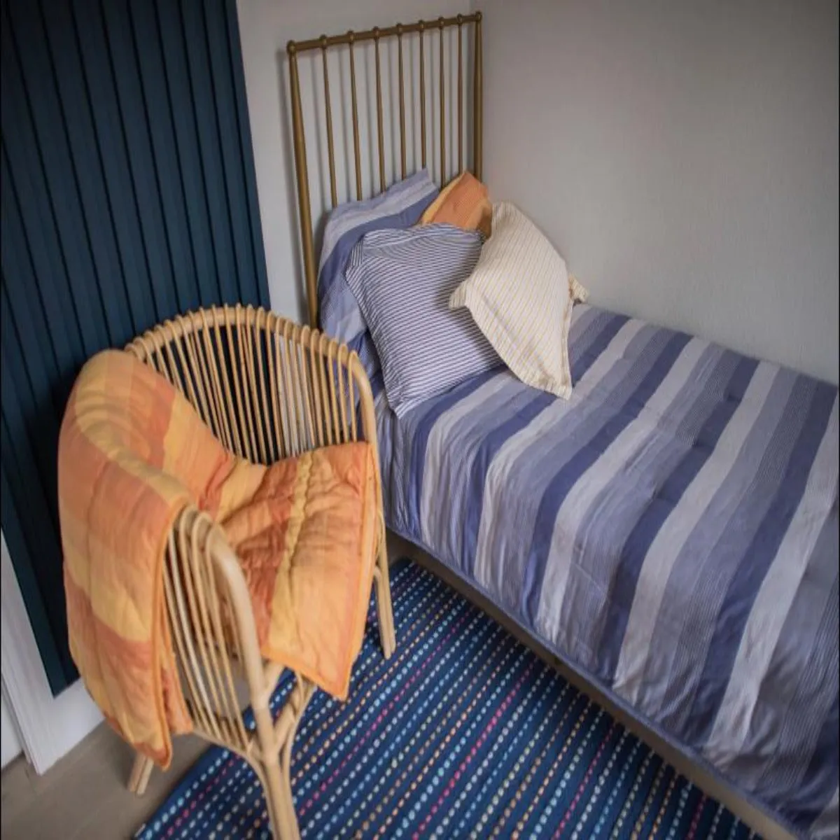 Kids Bunk Quilt & Sham - Navy Mixed Gingham