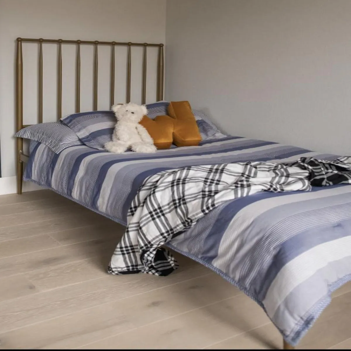 Kids Bunk Quilt & Sham - Navy Mixed Gingham