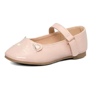 Kids Dress Shoes-3D Cat Ears Nude Mary Jane Dress Shoes