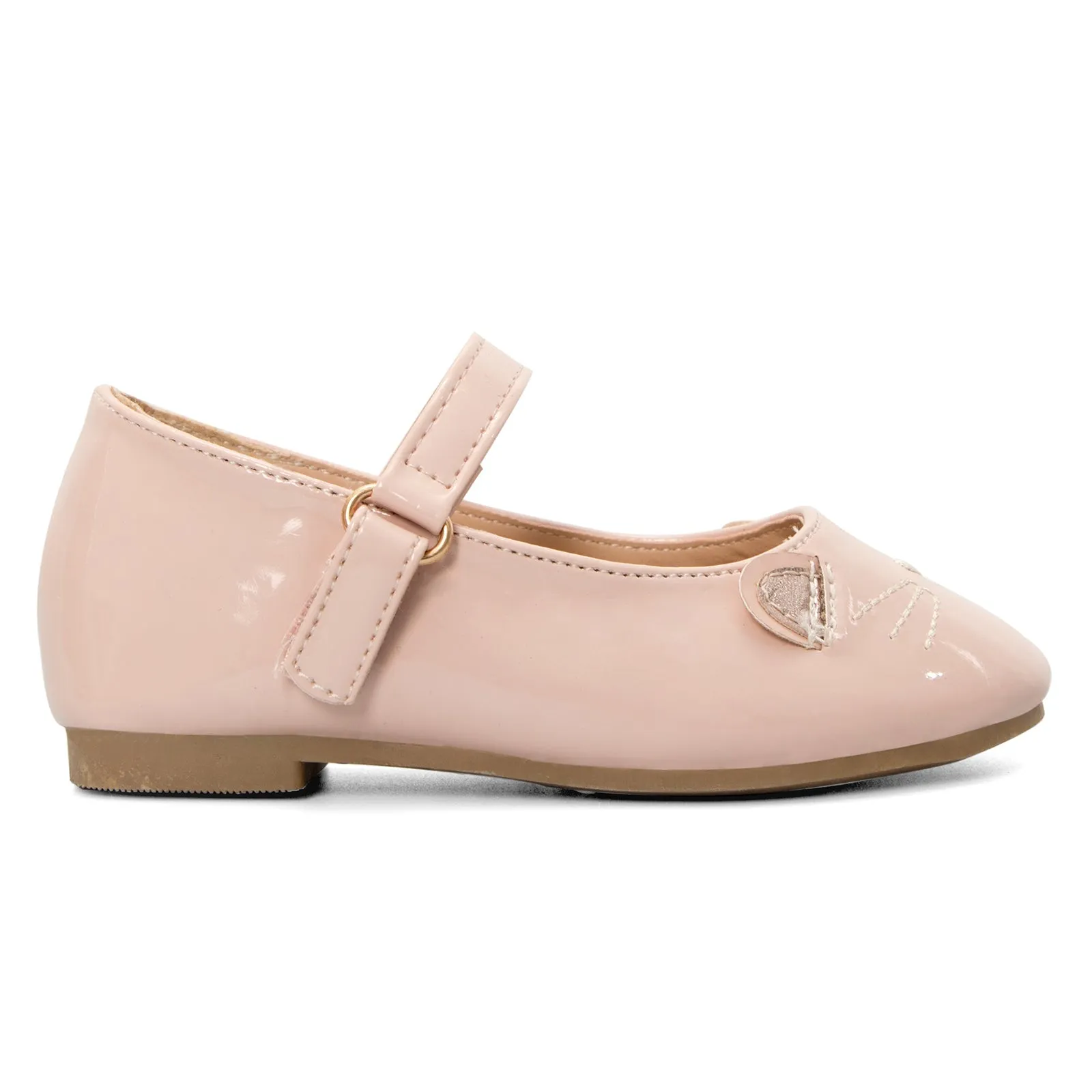Kids Dress Shoes-3D Cat Ears Nude Mary Jane Dress Shoes