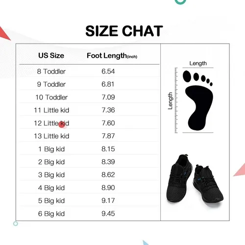Kids Sneakers Running Tennis Athletic Shoes Black -- KKomforme