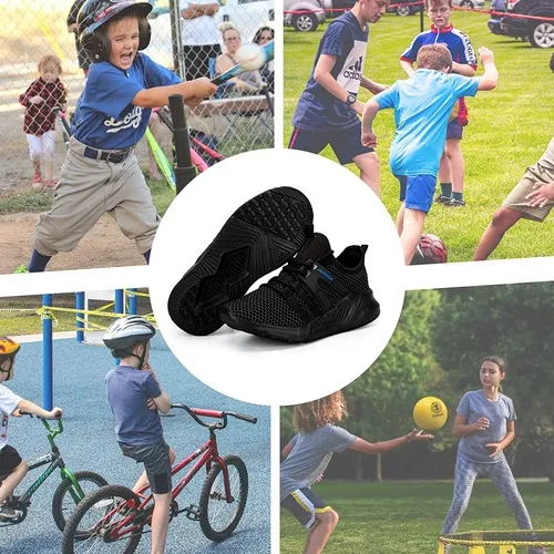 Kids Sneakers Running Tennis Athletic Shoes Black -- KKomforme