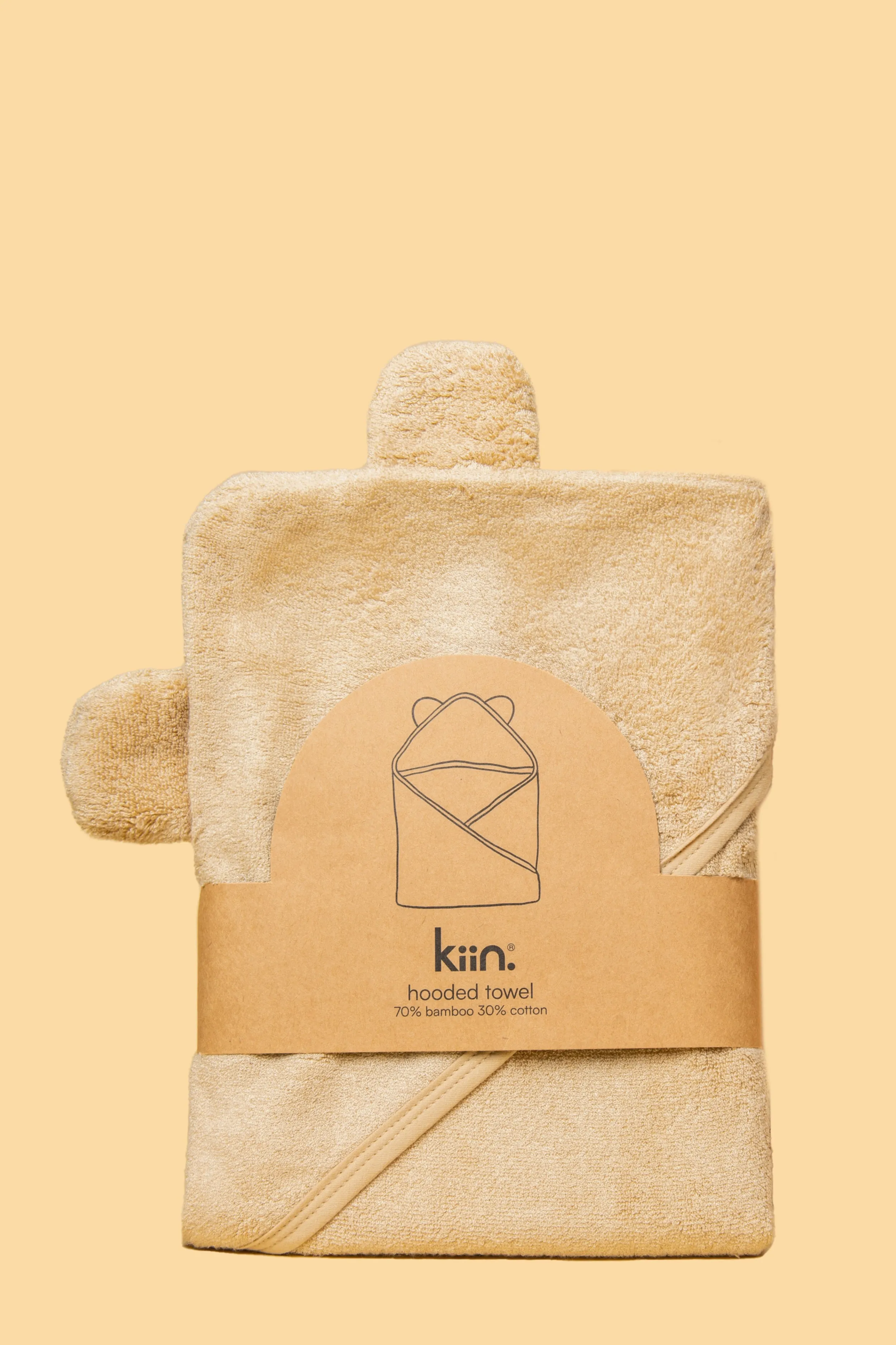 KIIN BABY HOODED TOWEL OAT
