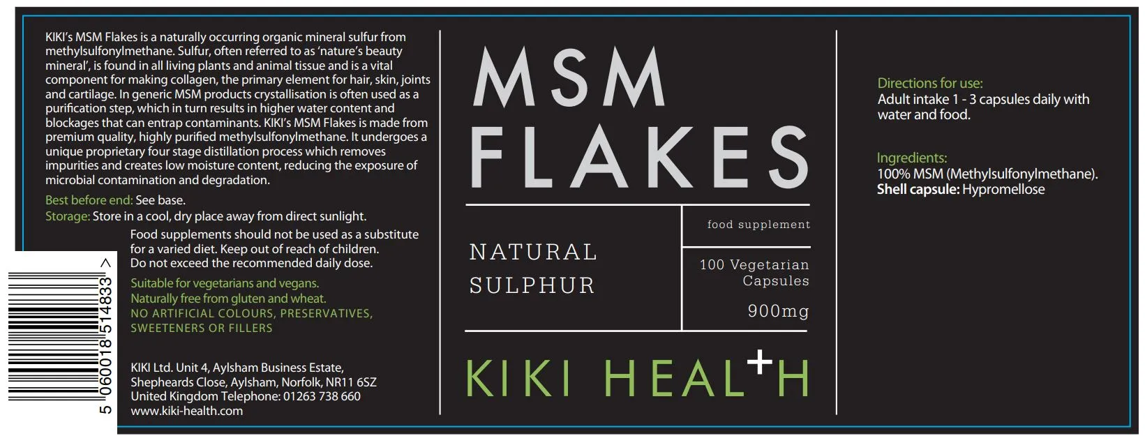 Kiki Health MSM Flakes 100's
