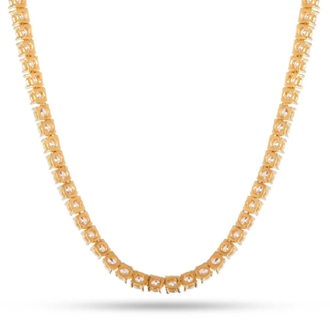 King Ice 4mm 14K Gold Single Row Tennis Chain