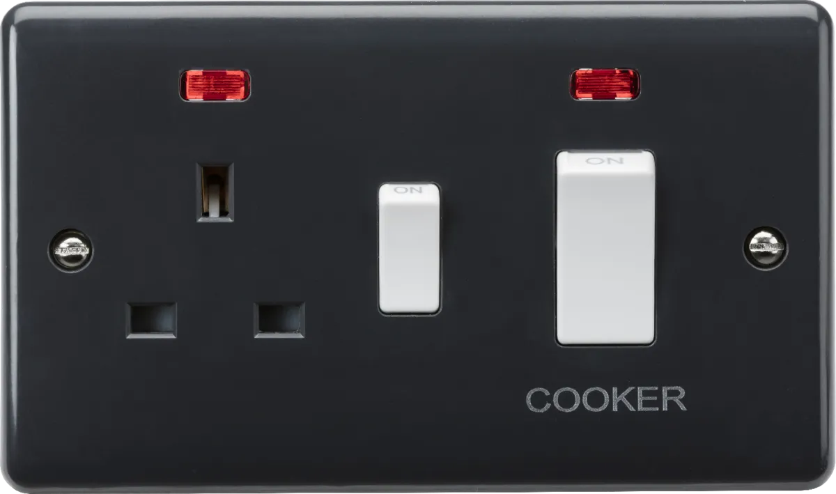 Knightsbridge PM8333N Part M 45A DP Switch   13A DP Switched Socket   Neons