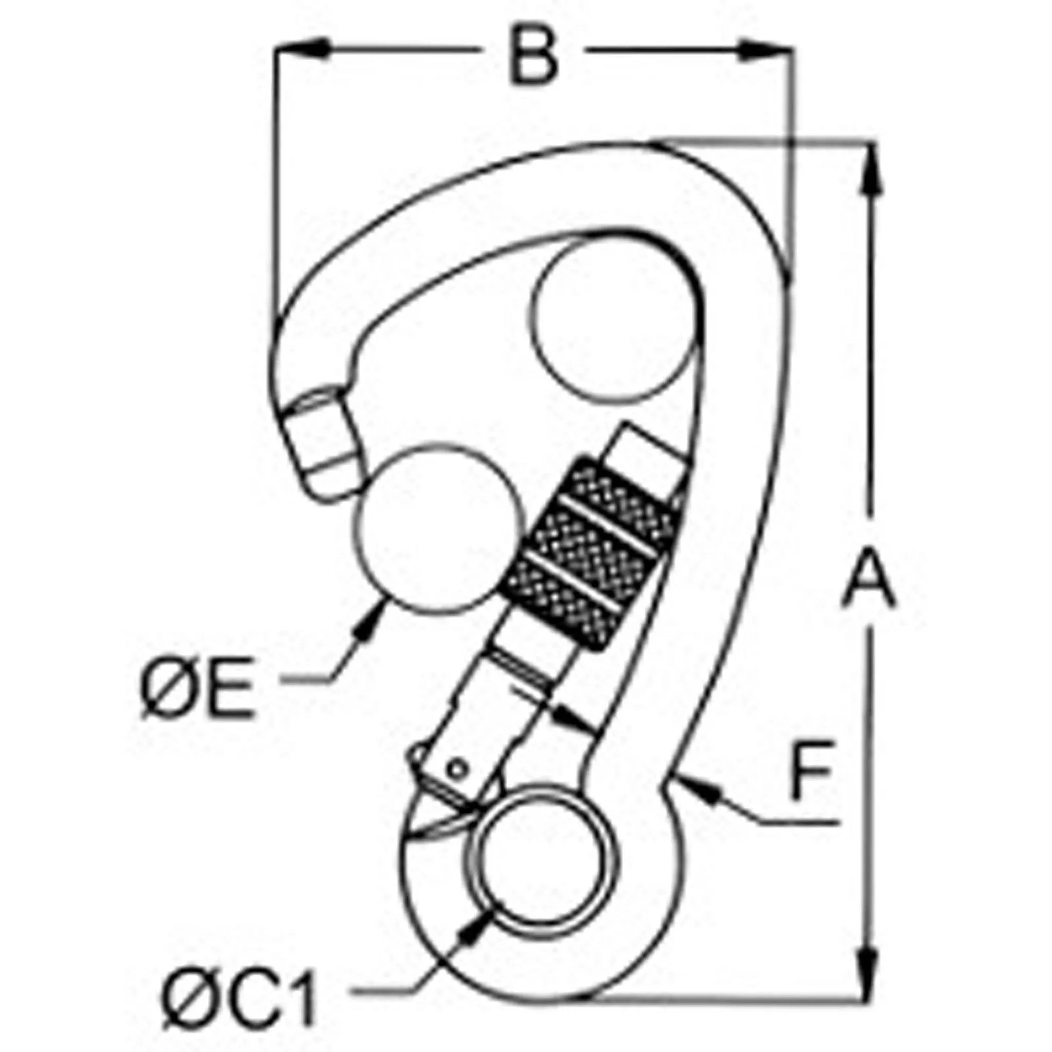 Kong Asymetric Screw Lock Carbine Hook with eye