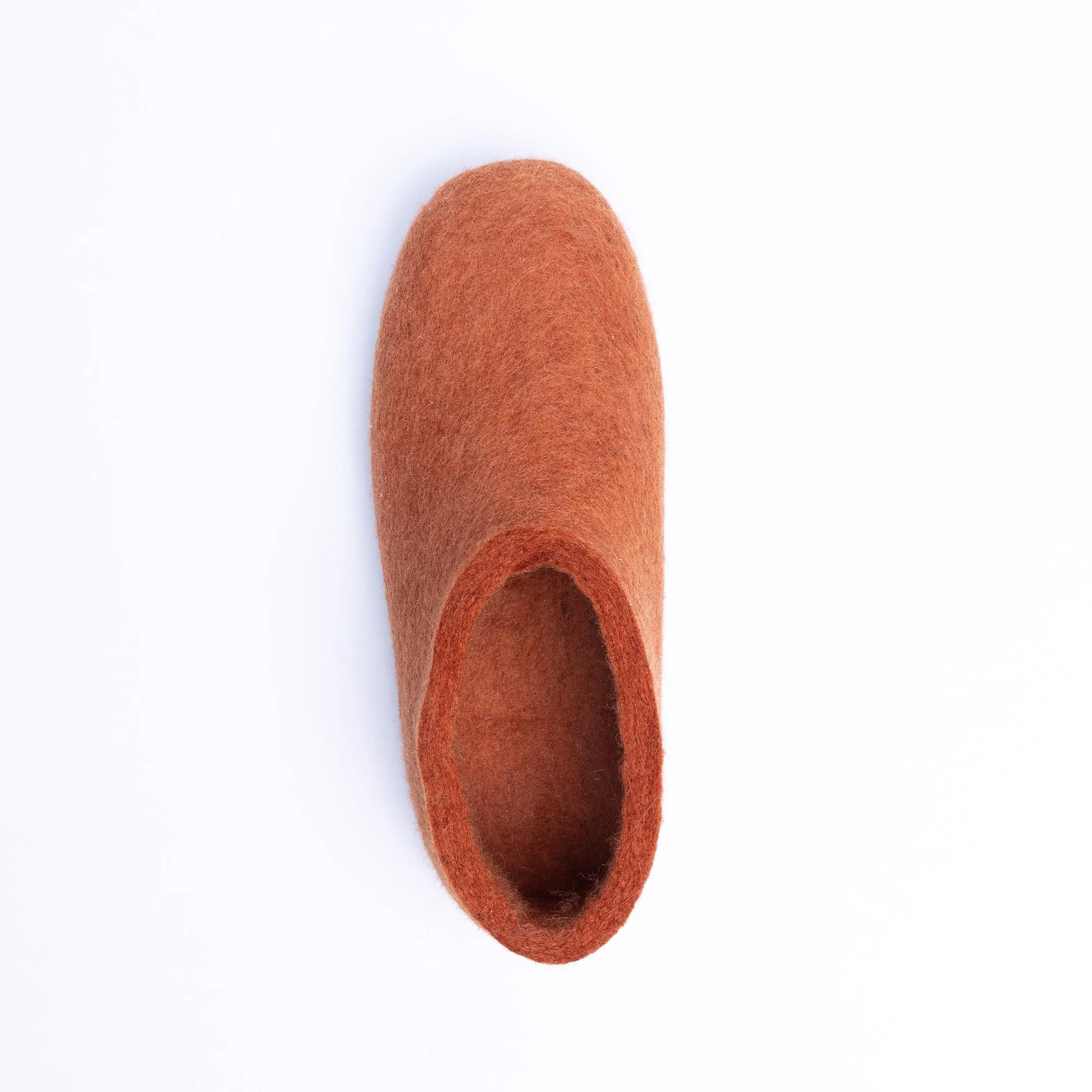 KUUMA - Orange Wool Felt Ankle Boots Bold, Cozy, Handmade Winter Shoes for Women