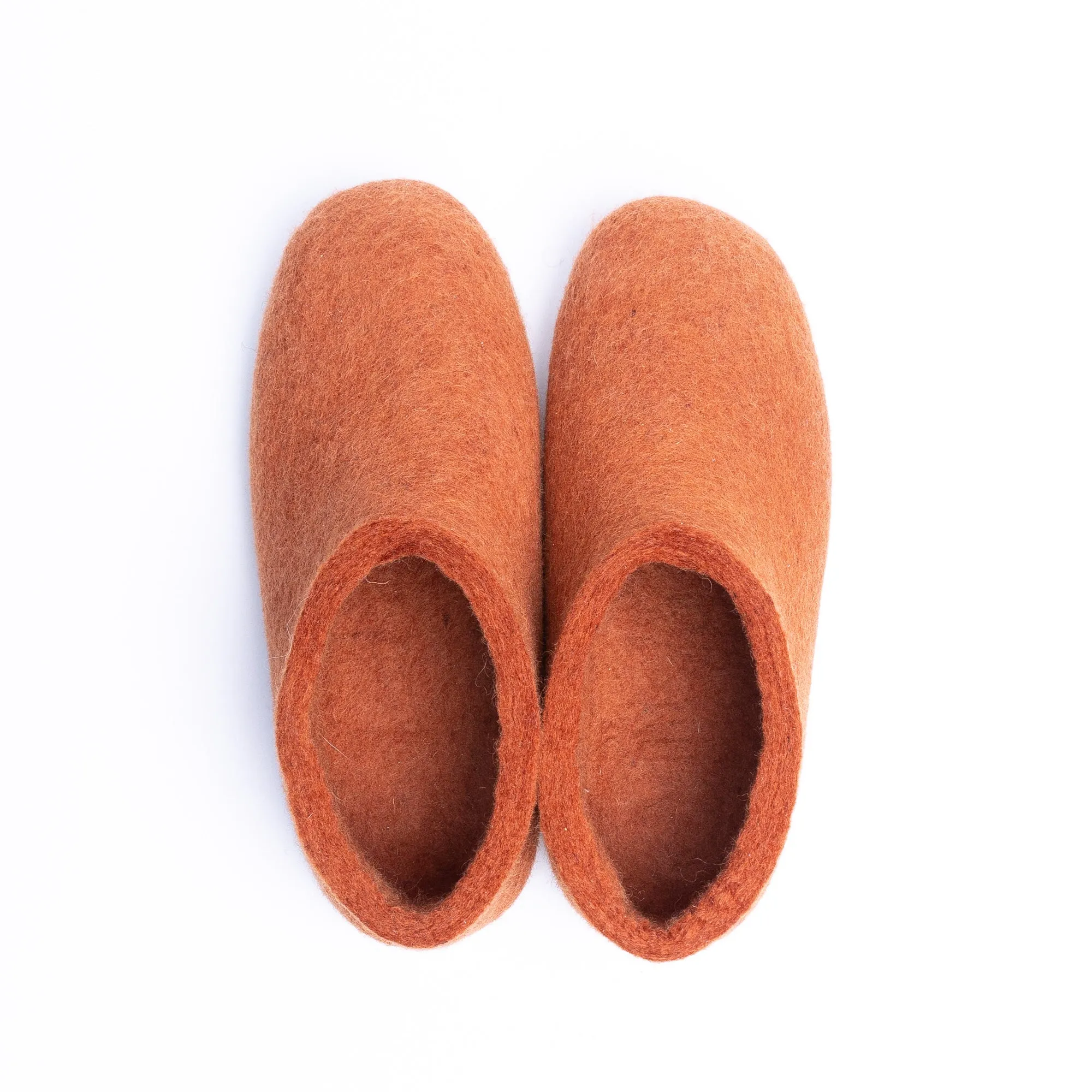 KUUMA - Orange Wool Felt Ankle Boots Bold, Cozy, Handmade Winter Shoes for Women