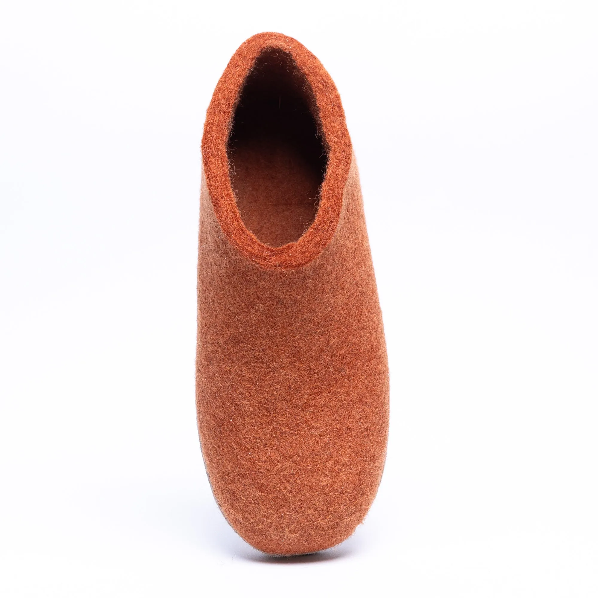 KUUMA - Orange Wool Felt Ankle Boots Bold, Cozy, Handmade Winter Shoes for Women