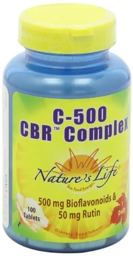 La vida de la naturaleza C500 CBR xommon, 500 mg bioflavonoids &amp; 50 mg Rutin, 100 tabletas