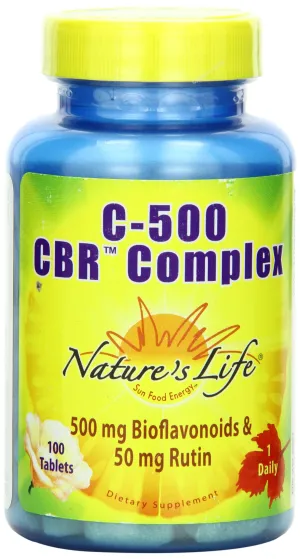 La vida de la naturaleza C500 CBR xommon, 500 mg bioflavonoids &amp; 50 mg Rutin, 100 tabletas