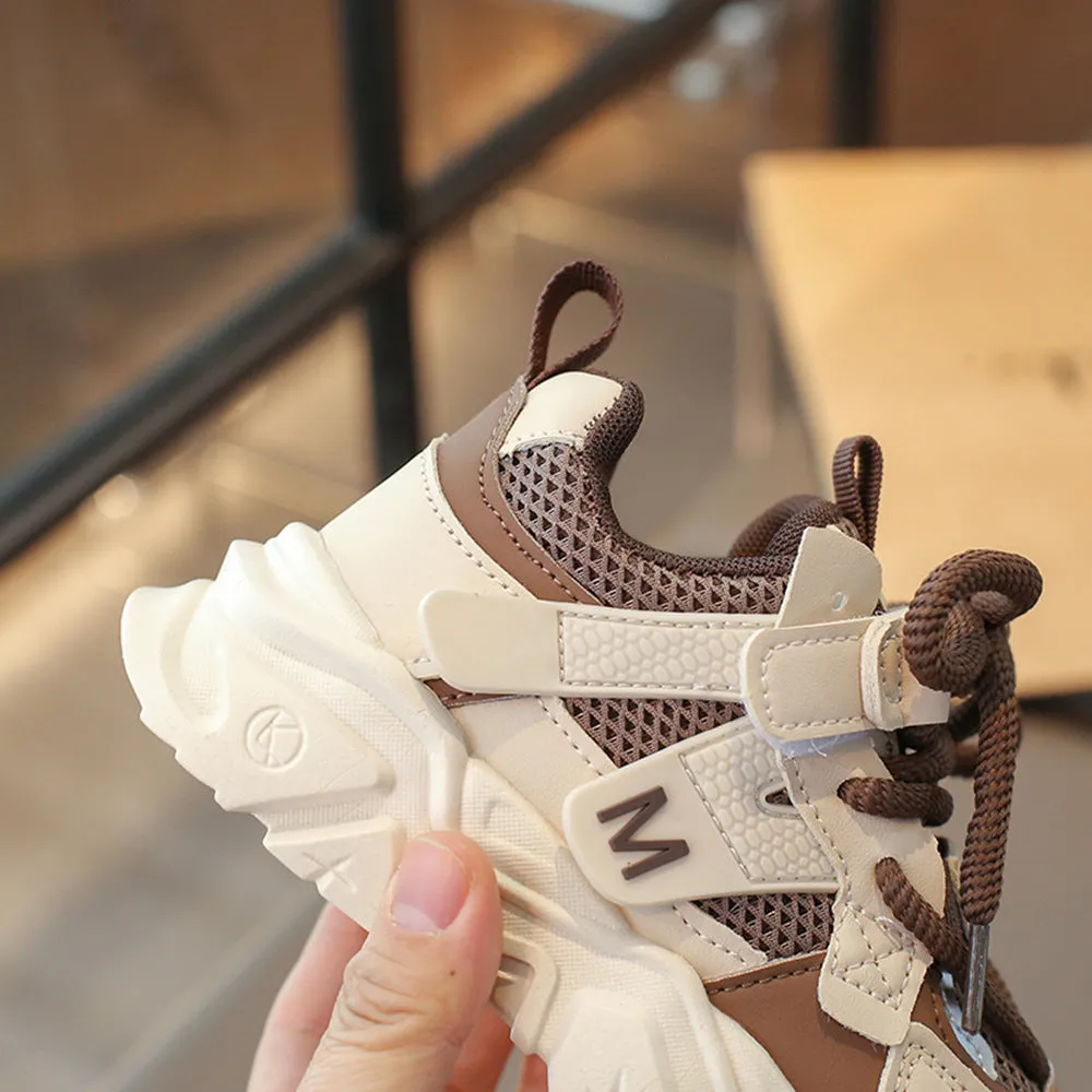 Lace Design Patch Detailed Sport Shoes - Brown