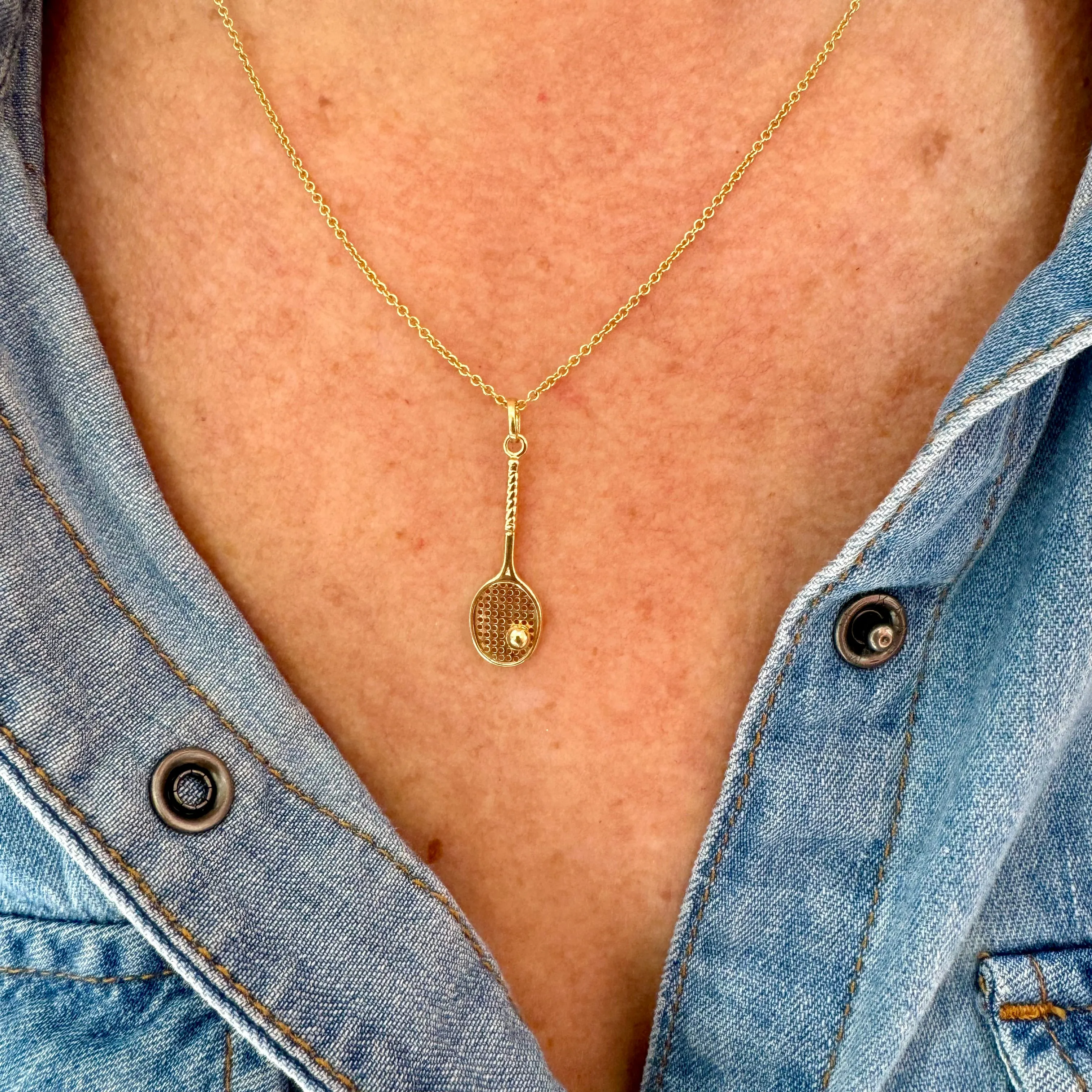 Large Tennis Racquet Charm