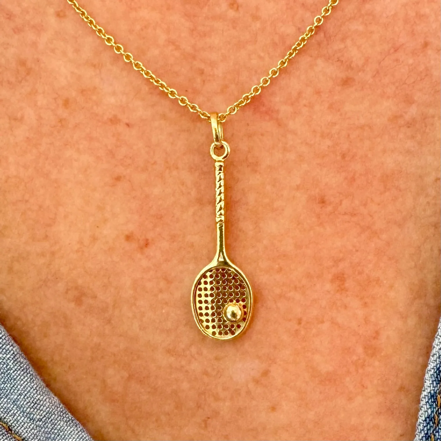 Large Tennis Racquet Charm