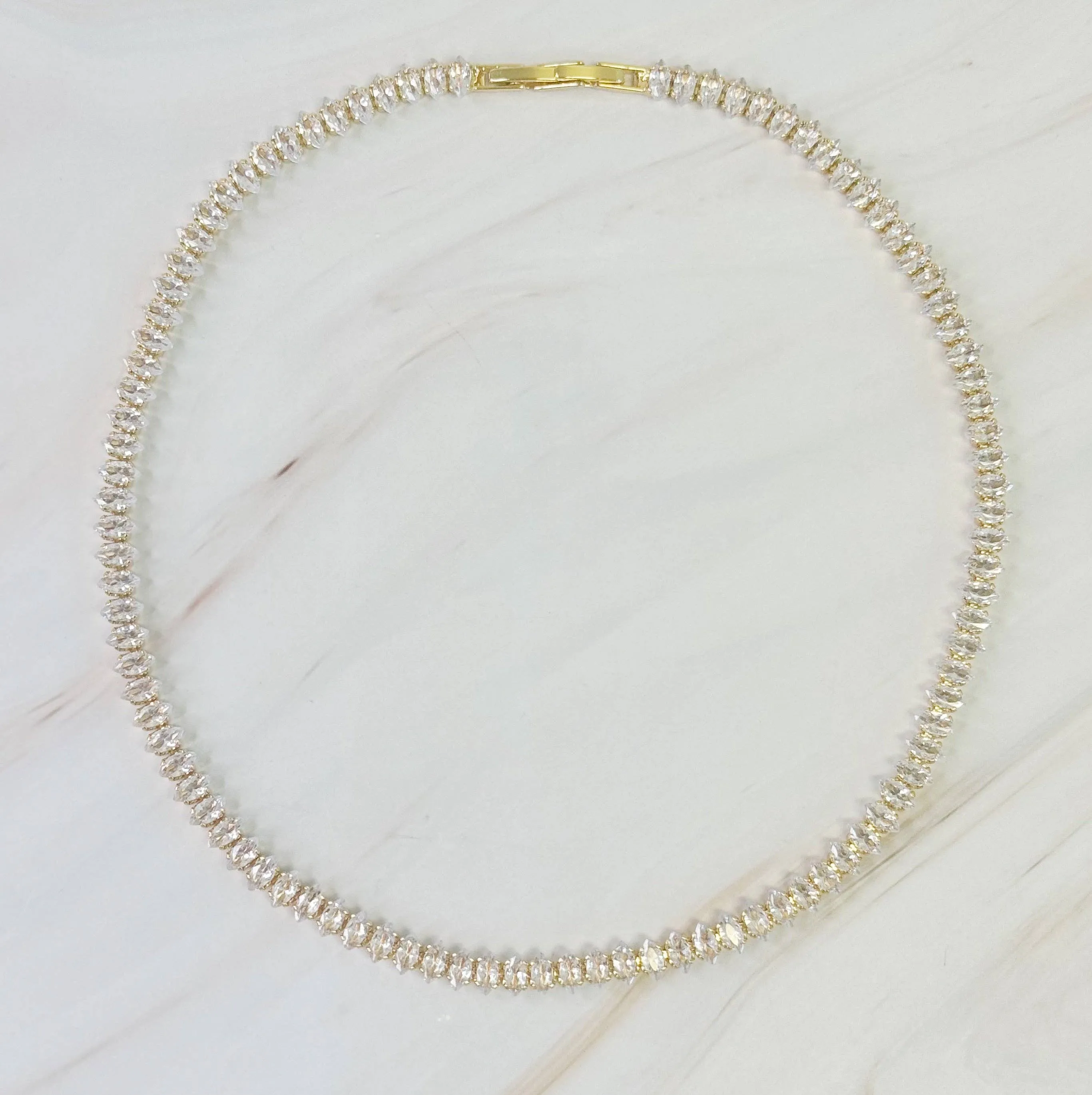 Lawry Marquise Cut Sparkle Tennis Necklace