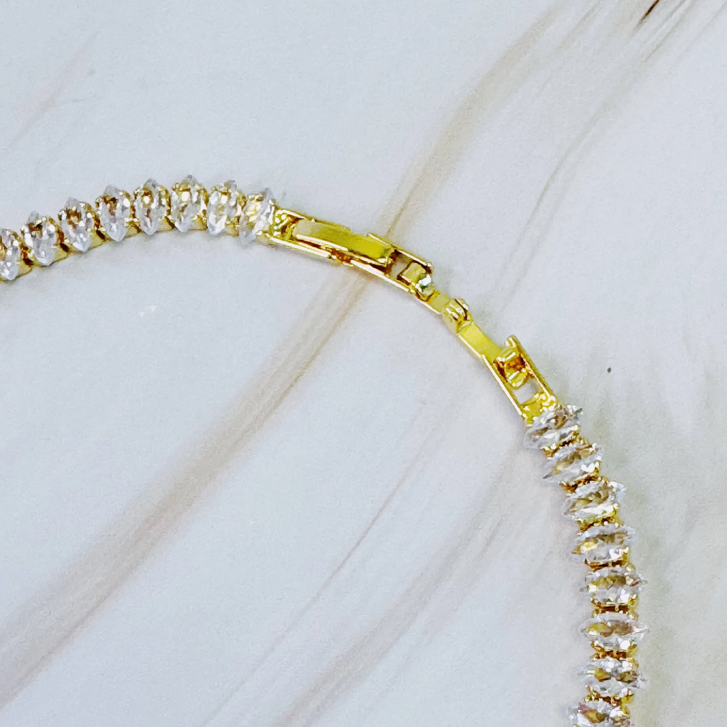 Lawry Marquise Cut Sparkle Tennis Necklace