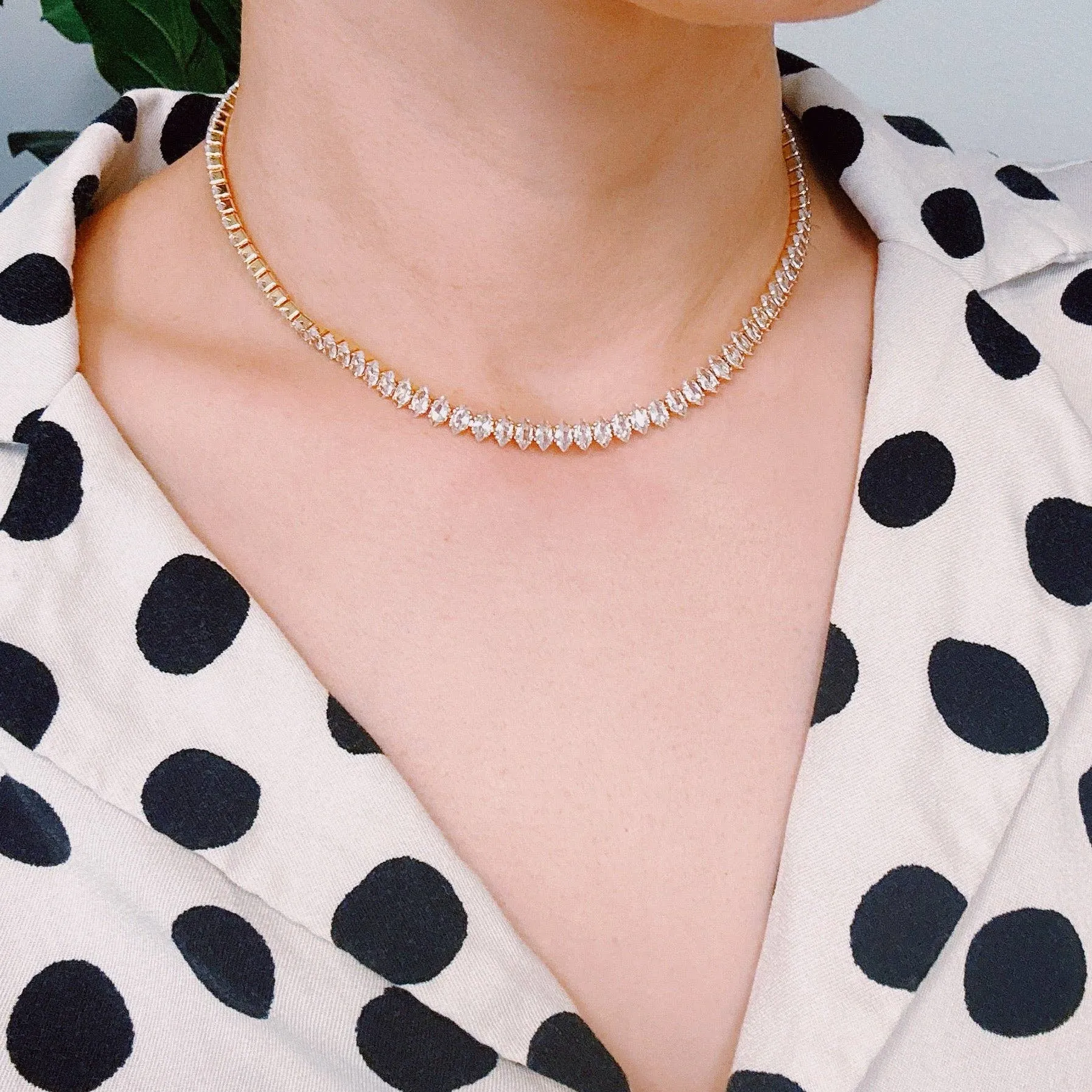 Lawry Marquise Cut Sparkle Tennis Necklace