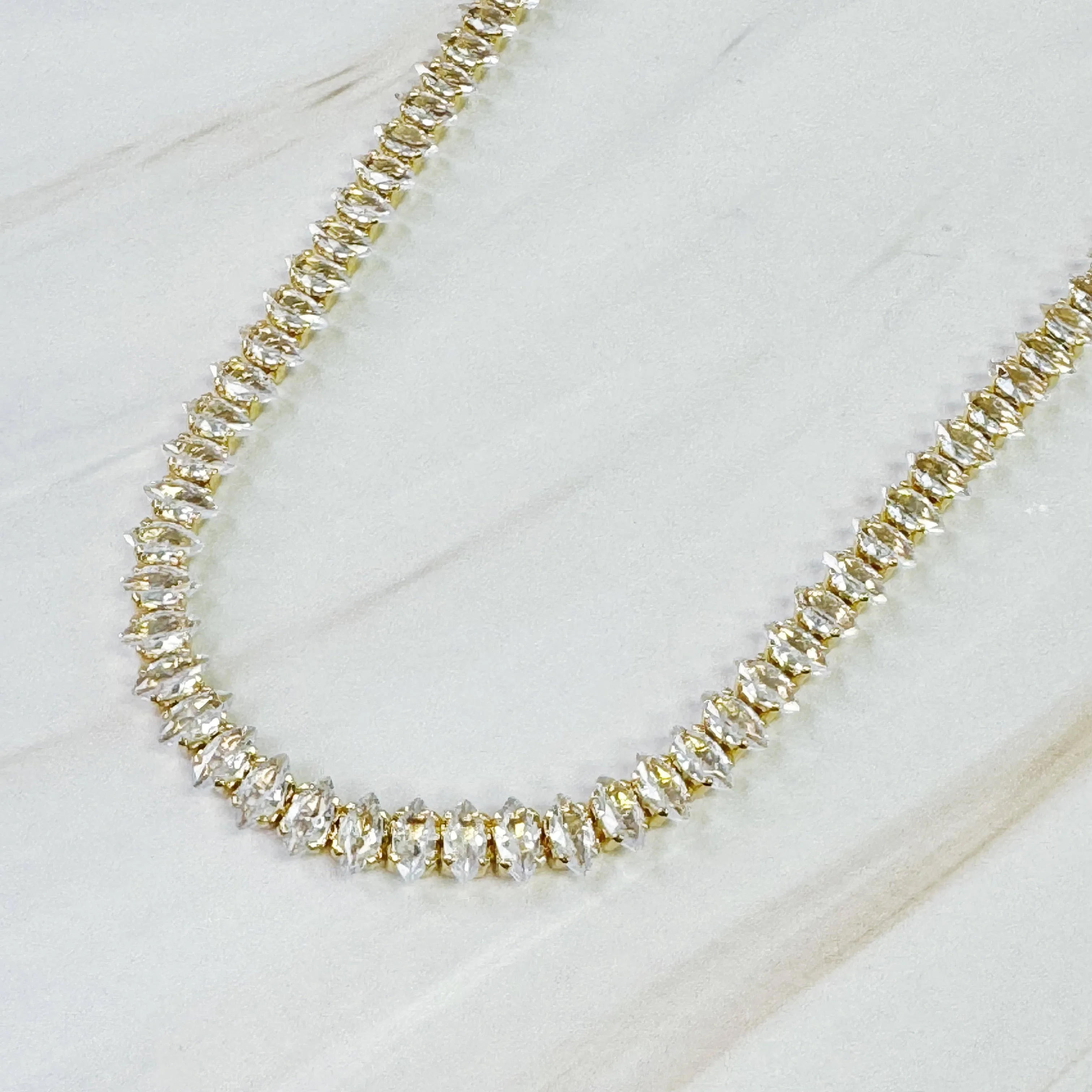 Lawry Marquise Cut Sparkle Tennis Necklace