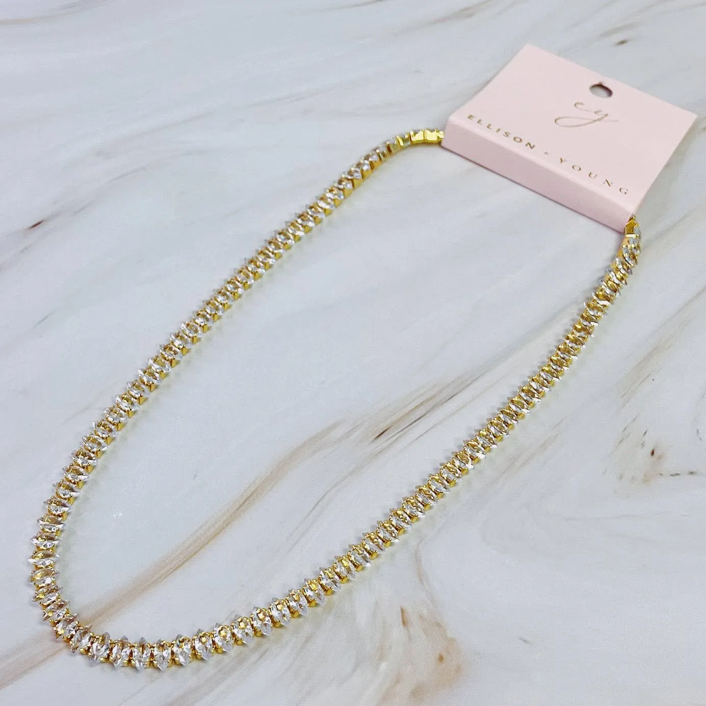 Lawry Marquise Cut Sparkle Tennis Necklace