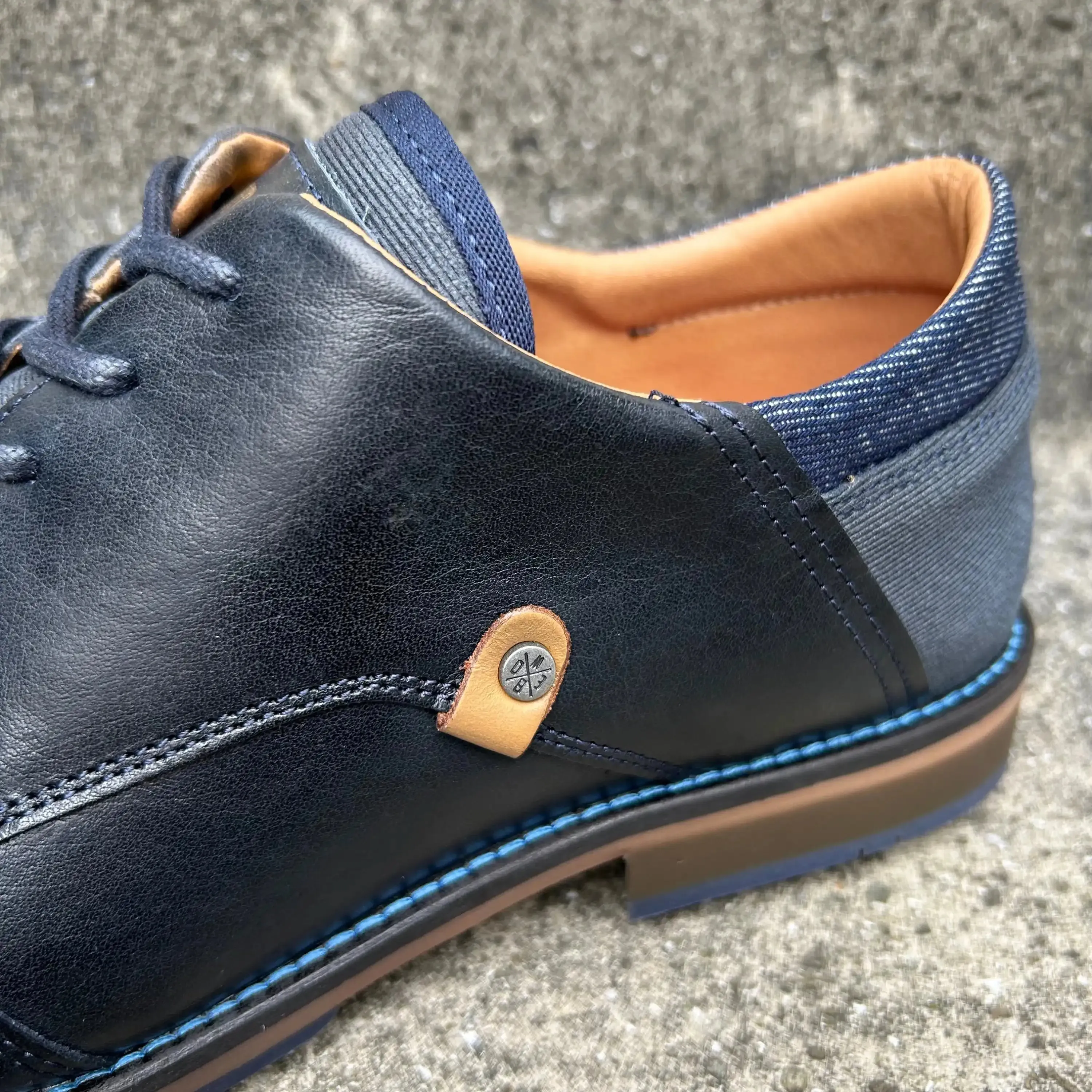 Lloyd & Pryce Mens Bazan Leather Shoes Storm Navy