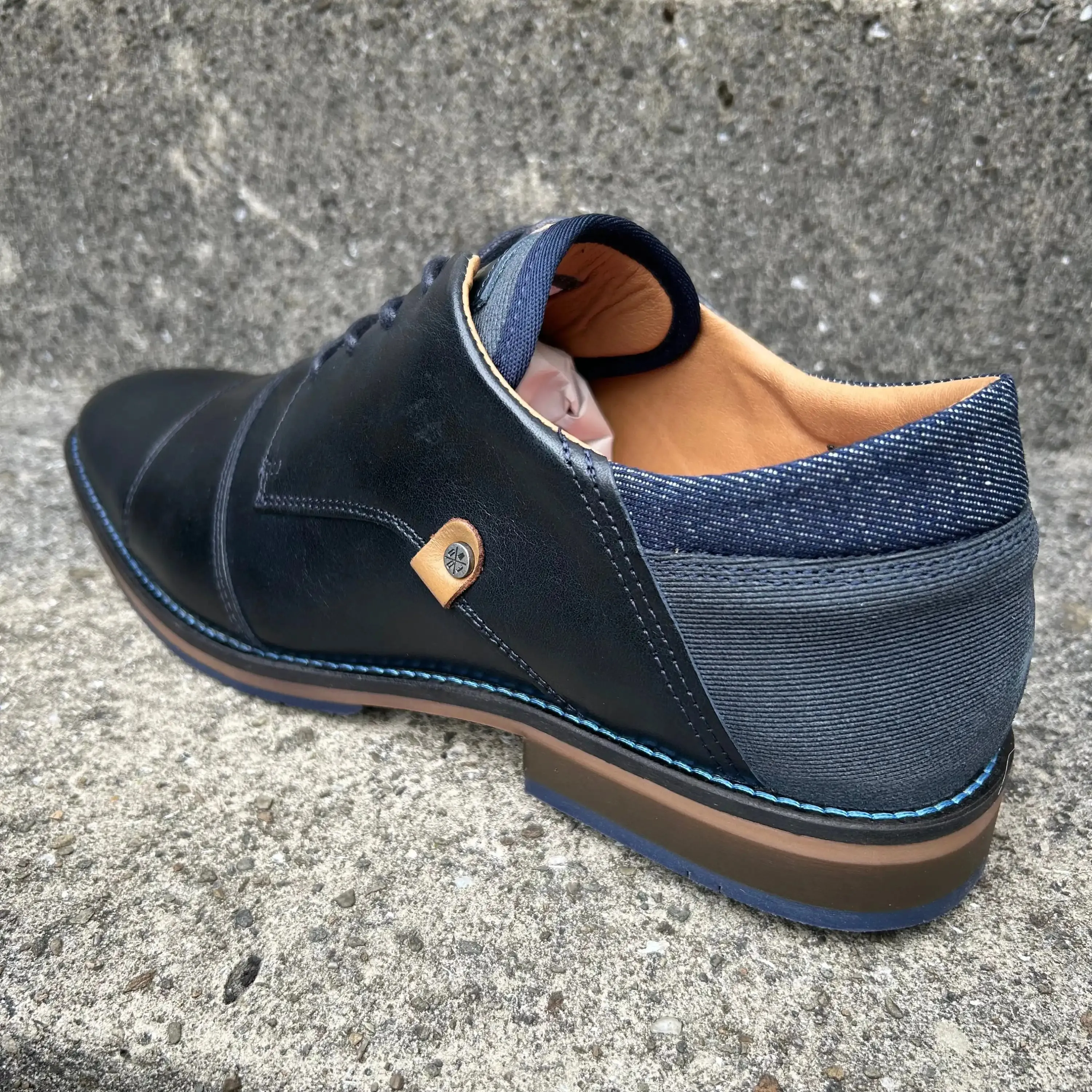 Lloyd & Pryce Mens Bazan Leather Shoes Storm Navy