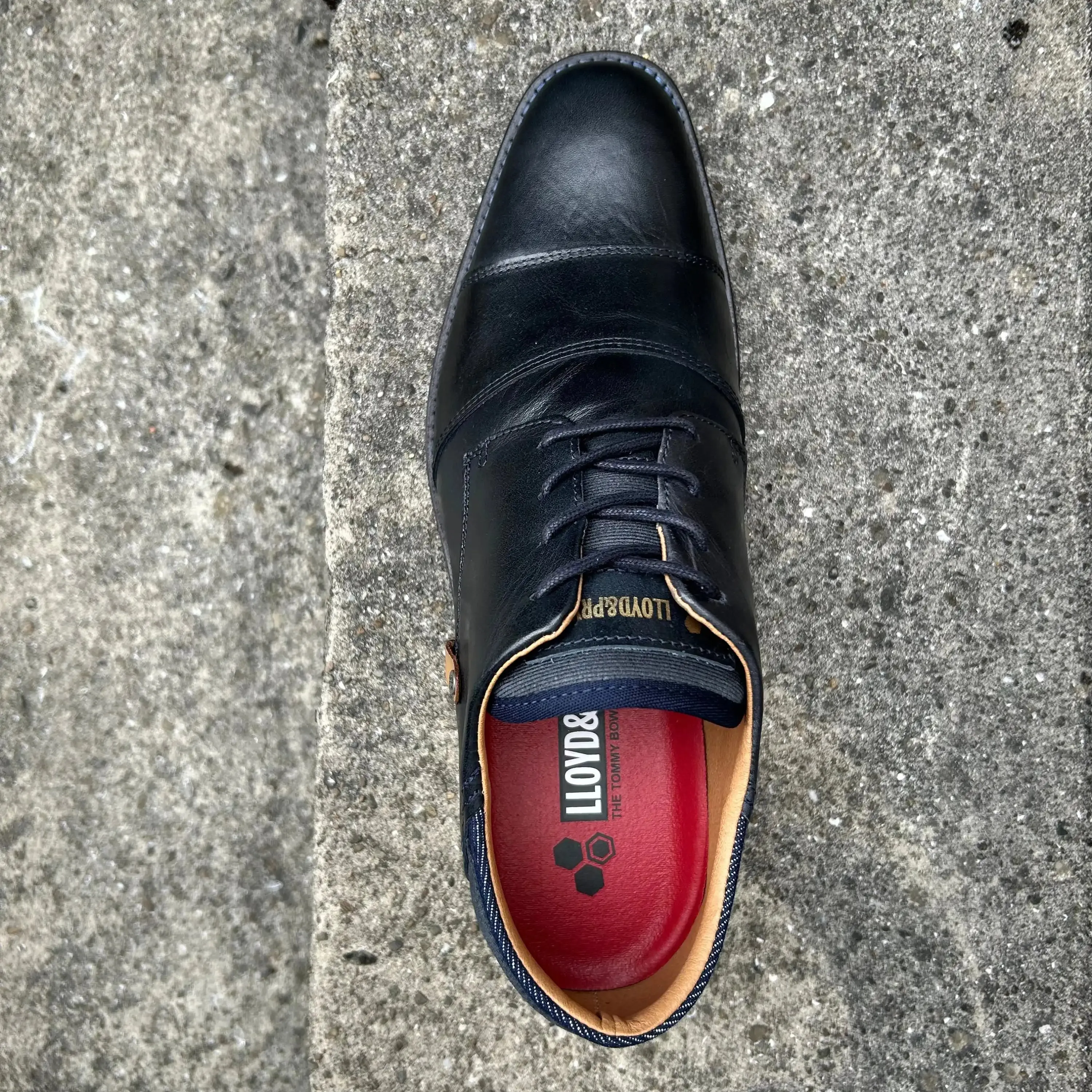 Lloyd & Pryce Mens Bazan Leather Shoes Storm Navy