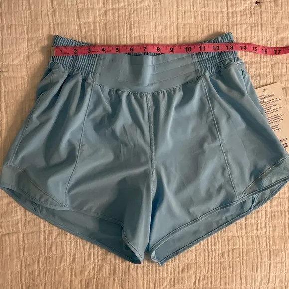 LULULEMON Hotty Hot High-Rise Lined Short 4&quot; in Blue Chill Size 8 NWT