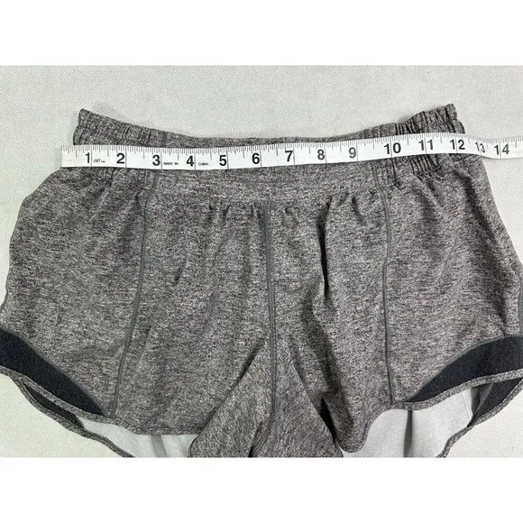 Lululemon Hotty Hot Short High Rise Long 4&quot; Heather Lux Multi Black 6 Tall EUC