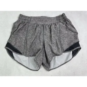 Lululemon Hotty Hot Short High Rise Long 4&quot; Heather Lux Multi Black 6 Tall EUC