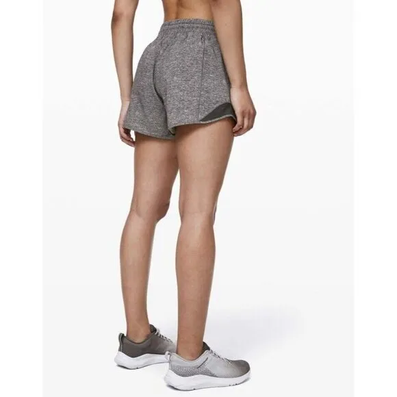 Lululemon Hotty Hot Short High Rise Long 4&quot; Heather Lux Multi Black 6 Tall EUC
