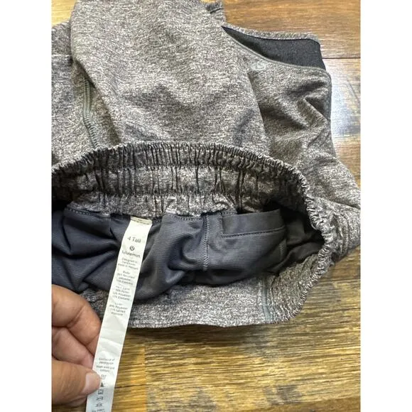 Lululemon Hotty Hot Short High Rise Long 4&quot; Heather Lux Multi Black Sz 4 Tall