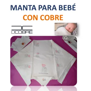 Manta Bebé ALGODÓN con COBRE activo varios diseños.