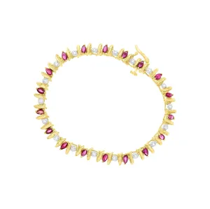 Marquise Ruby & Diamond Tennis Bracelet
