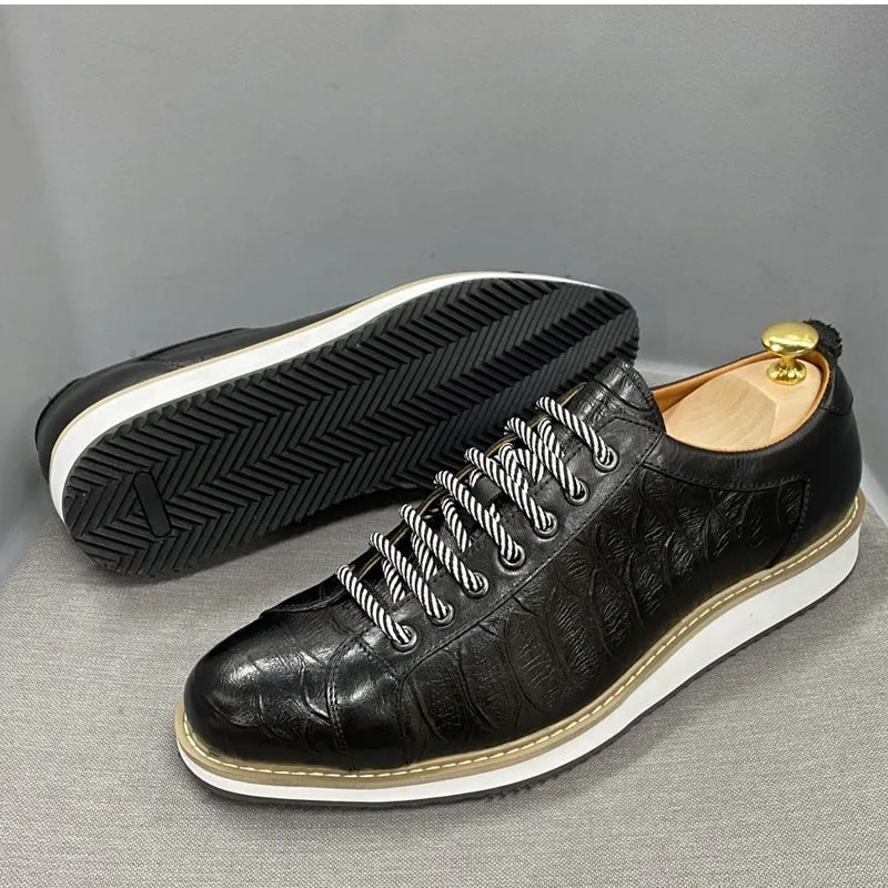 Men Casual Shoes Real Cow Leather Flat Shoes