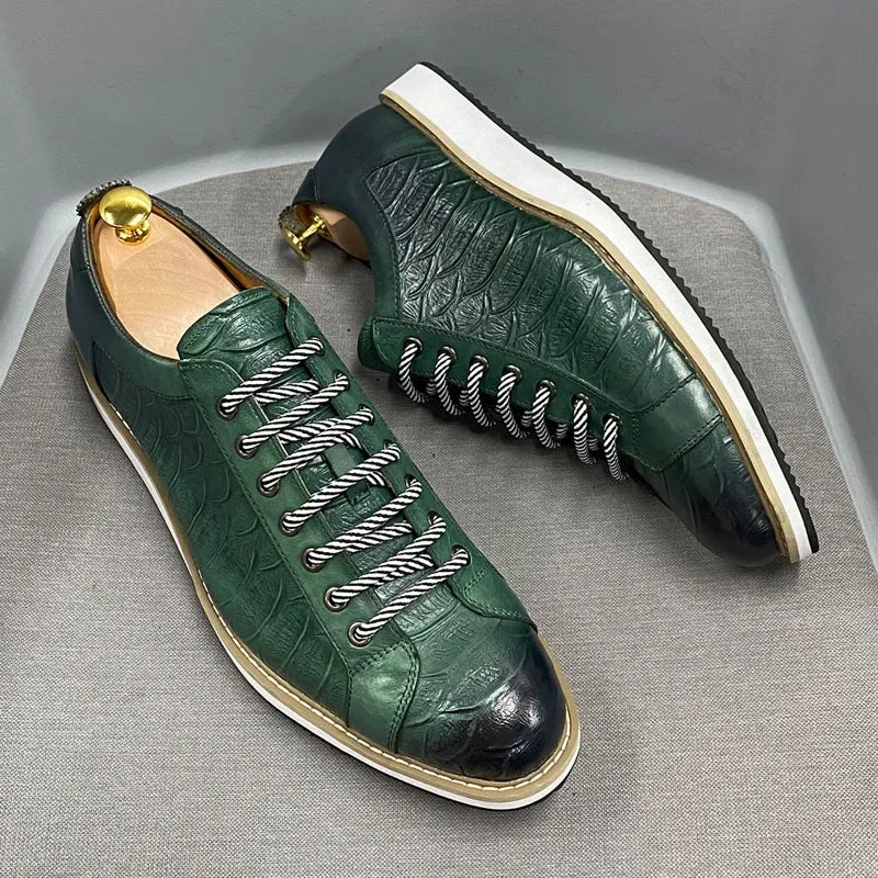 Men Casual Shoes Real Cow Leather Flat Shoes
