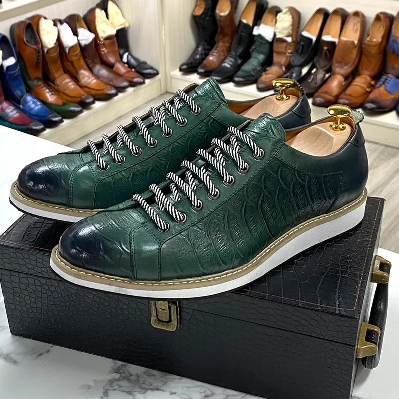 Men Casual Shoes Real Cow Leather Flat Shoes