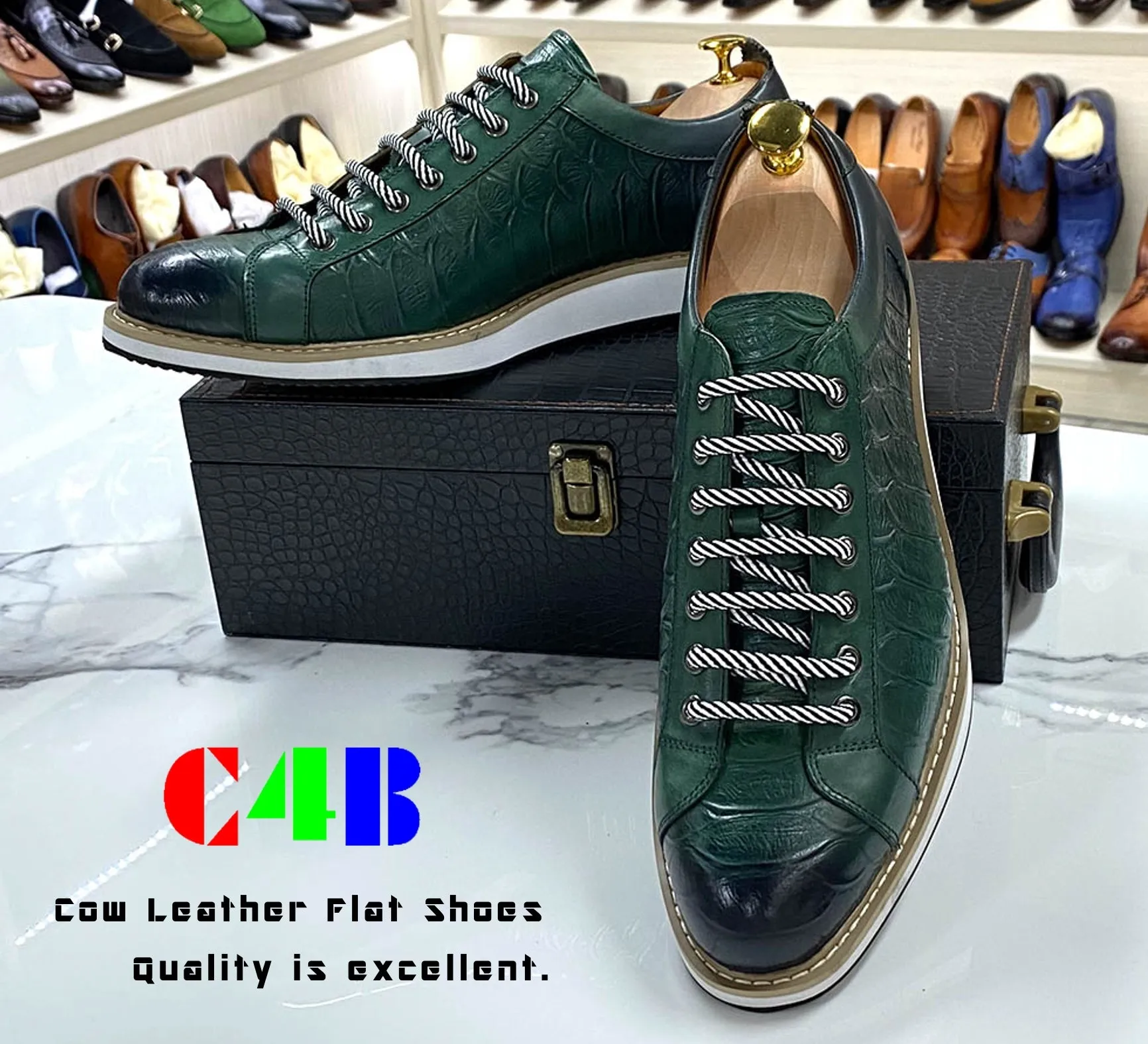 Men Casual Shoes Real Cow Leather Flat Shoes