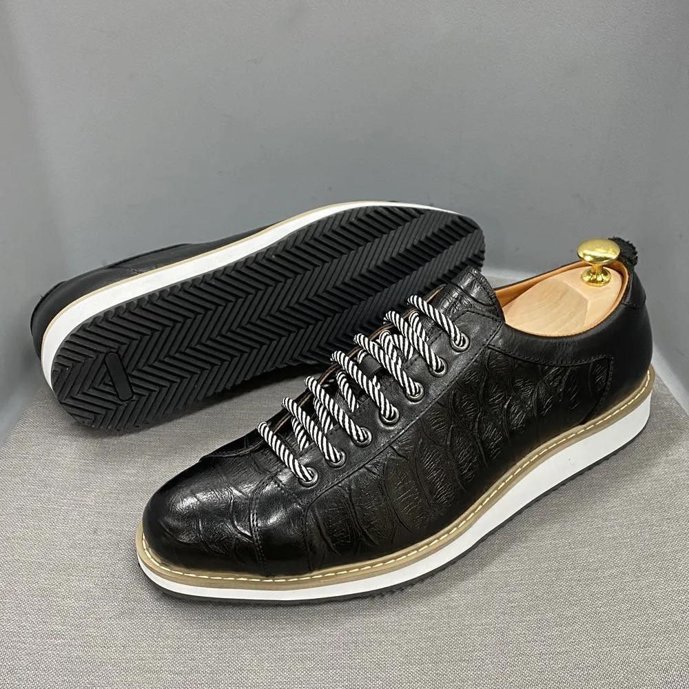 Men Casual Shoes Real Cow Leather Flat Shoes