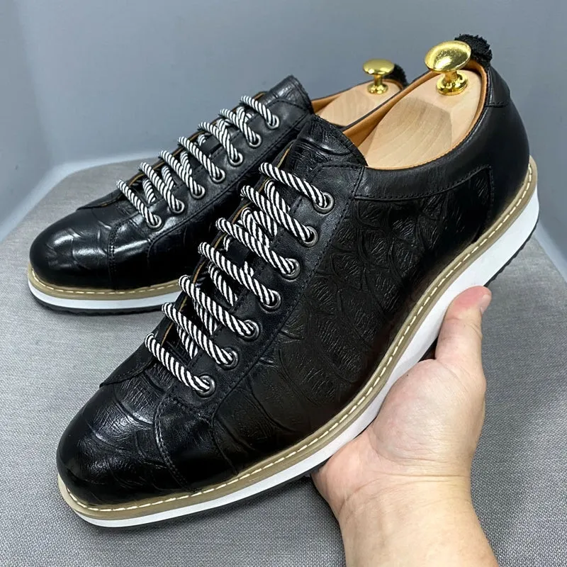 Men Casual Shoes Real Cow Leather Flat Shoes
