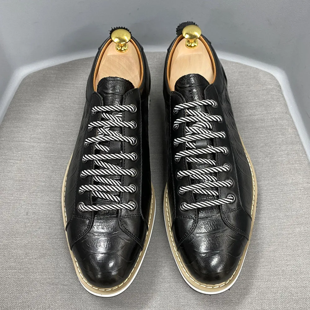 Men Casual Shoes Real Cow Leather Flat Shoes