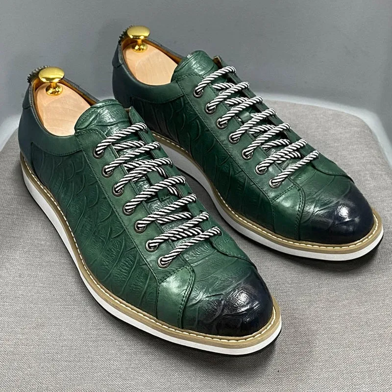Men Casual Shoes Real Cow Leather Flat Shoes