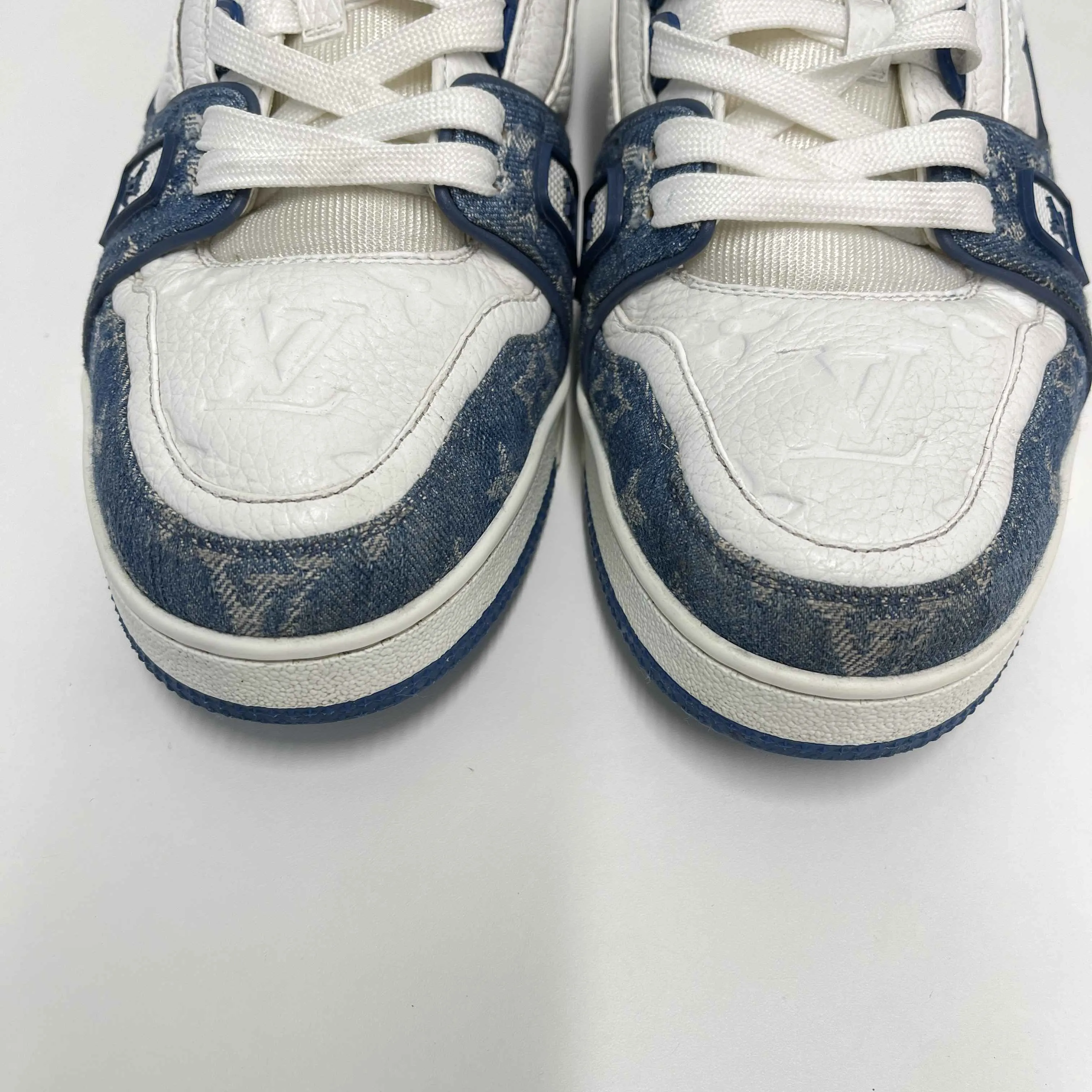 Men's Lv Denim Low Trainers Blue Size EU 42.5 / UK 8.5