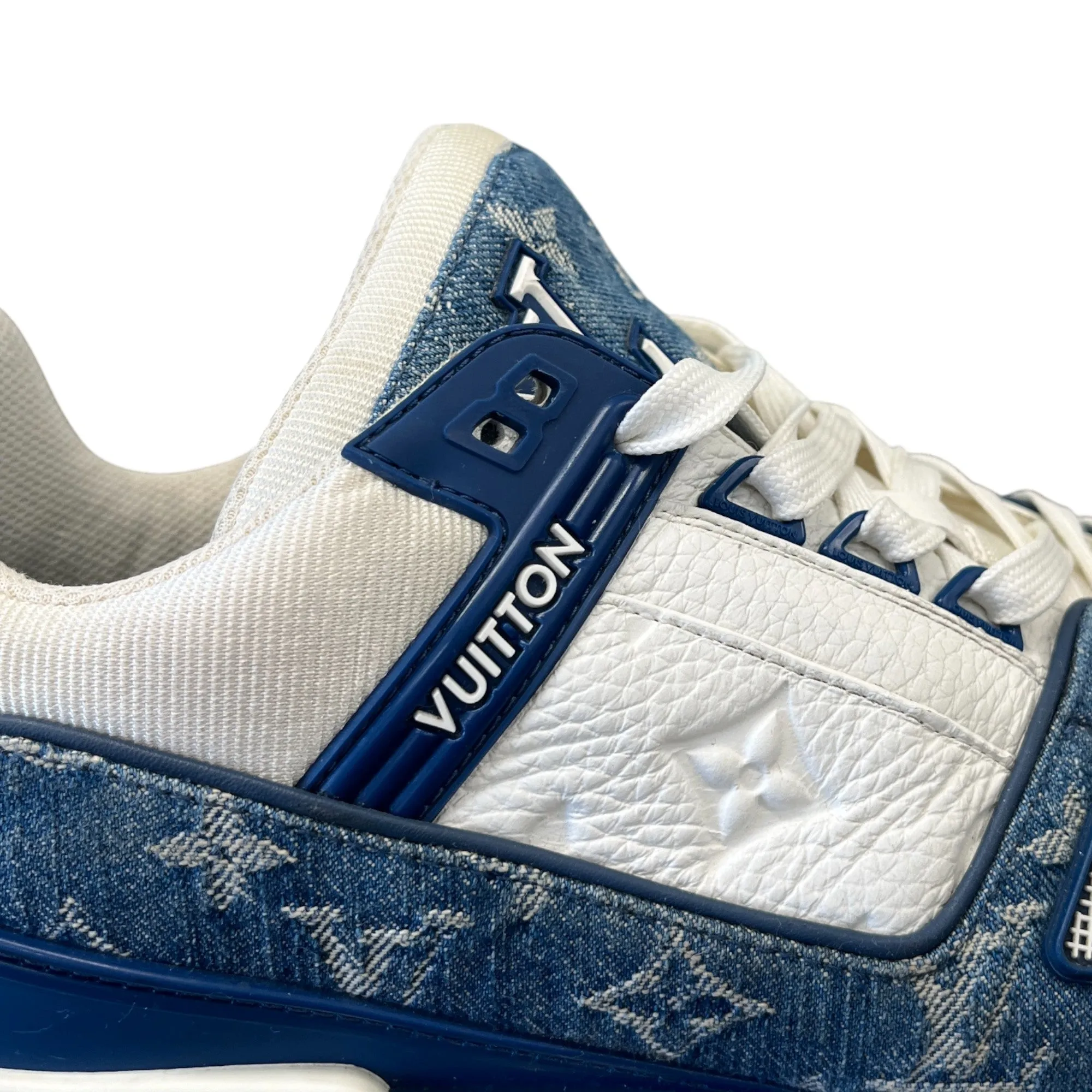 Men's Lv Denim Low Trainers Blue Size EU 42.5 / UK 8.5